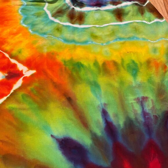 Ice Dyed T-shirt Dress - Ice Dye Hippie Boho - Rainbow Geode (Women's XLarge) - Picture 9 of 12